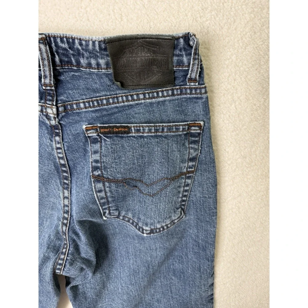 Harley Davidson Womens Jeans Straight Leg Denim Medium Wash Size 6L‎ 29 x 33
